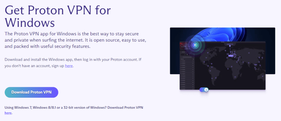 Proton VPN download Windows app