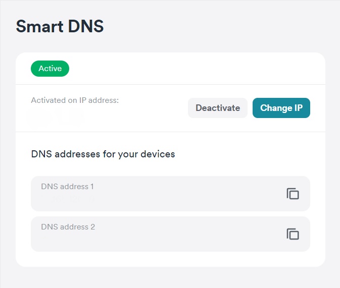 Surfshark Smart DNS addresses