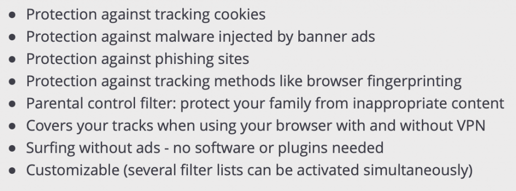 VPN to block trackers and ads