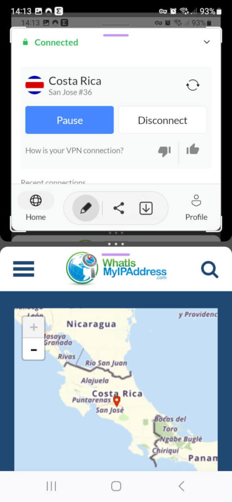 Changing IP Address with an Android VPN