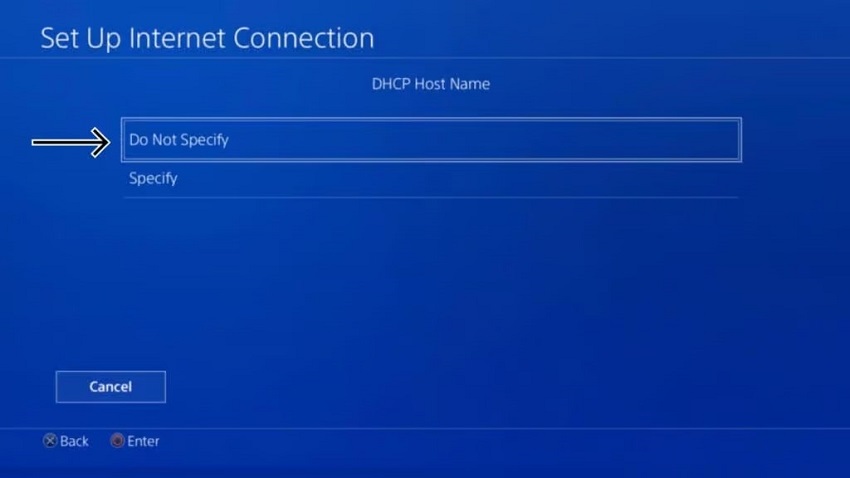 PS4 settings: DHCP host name