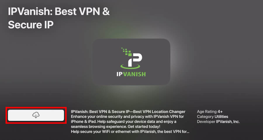 IPVanish for AppleTV download