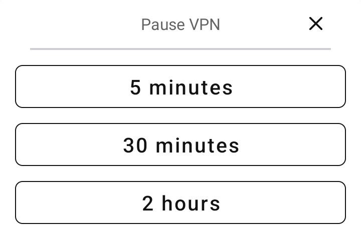 Surfshark Pause VPN connection.
