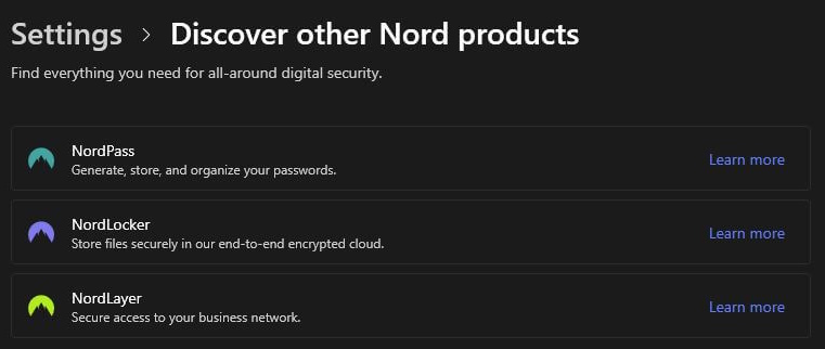 NordVPN other Nord products new