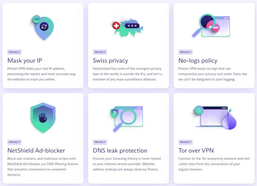 Proton VPN features