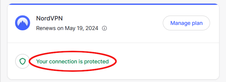 My Connection is Protected