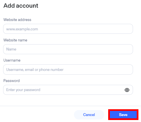 Aura add password to vault
