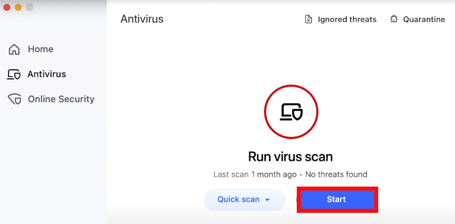 Aura antivirus scan