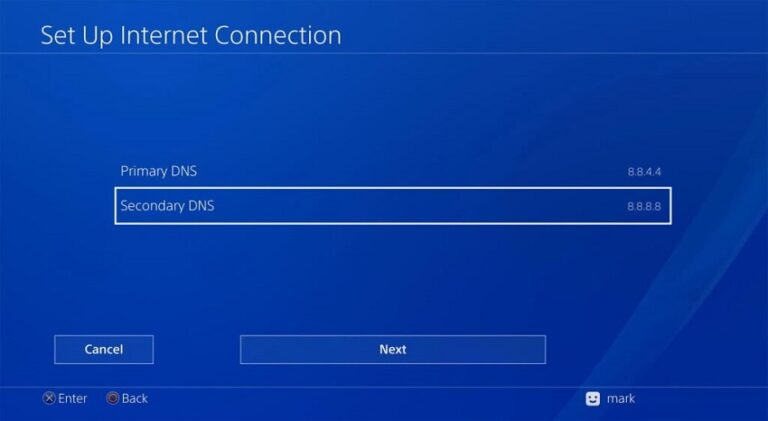 Gaming with ExpressVPN:Primary and Secondary DNS for PS4