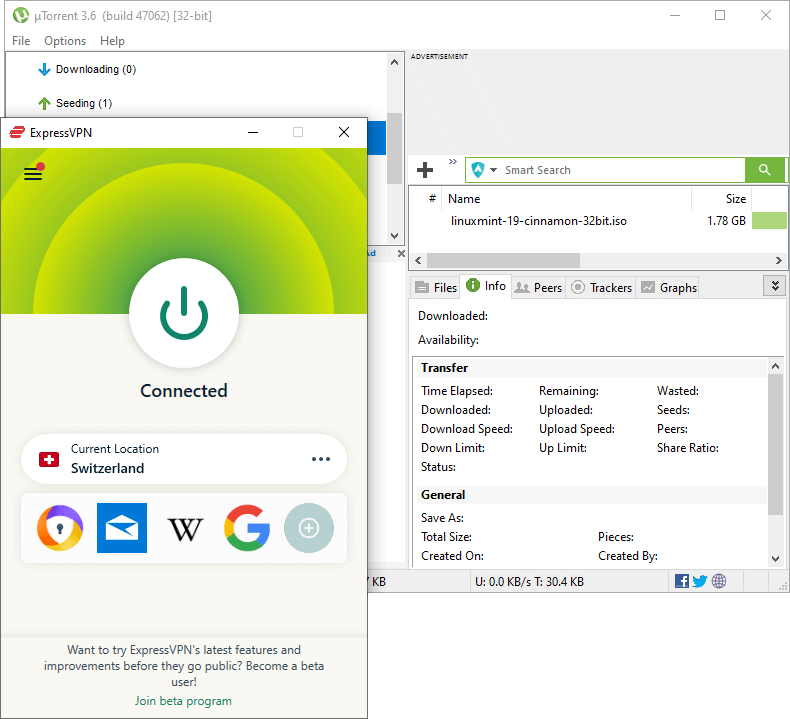 uTorrent working with ExpressVPN