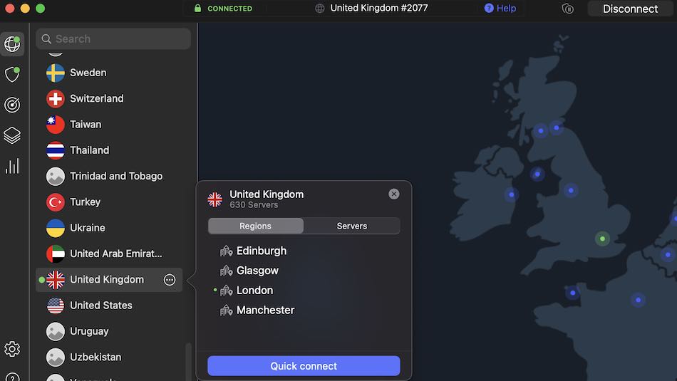 UK VPN server locations
