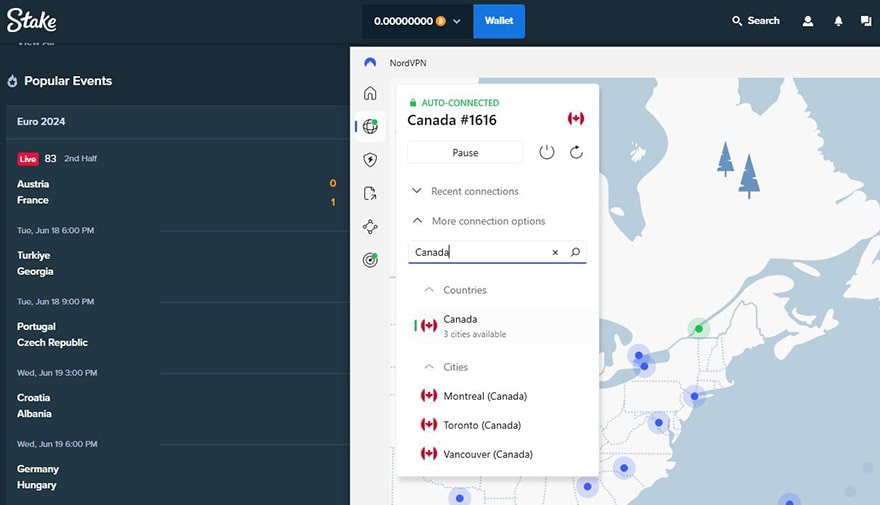 NordVPN unblocking Stake in the US