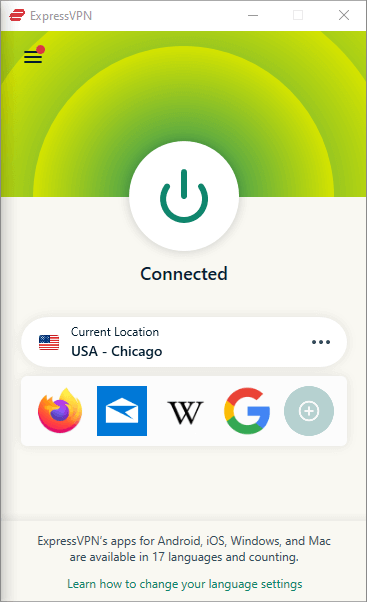 ExpressVPN connected to Chicago for Pornhub access
