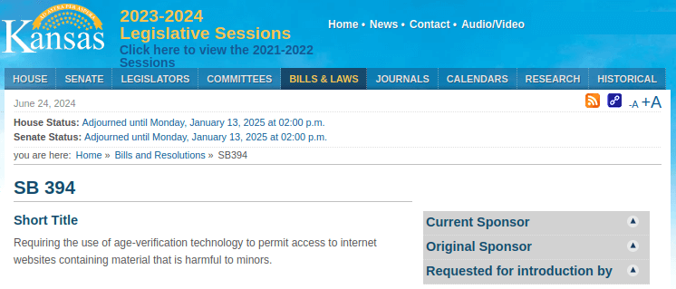 Kansas Senate Bill 394