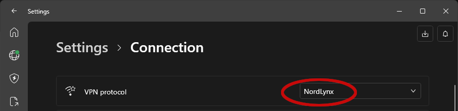 NordVPN with NordLynx active