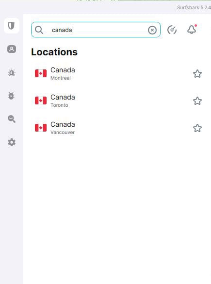 Surfshark Canada Servers
