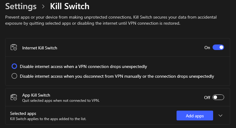 NordVPN Kill Switches