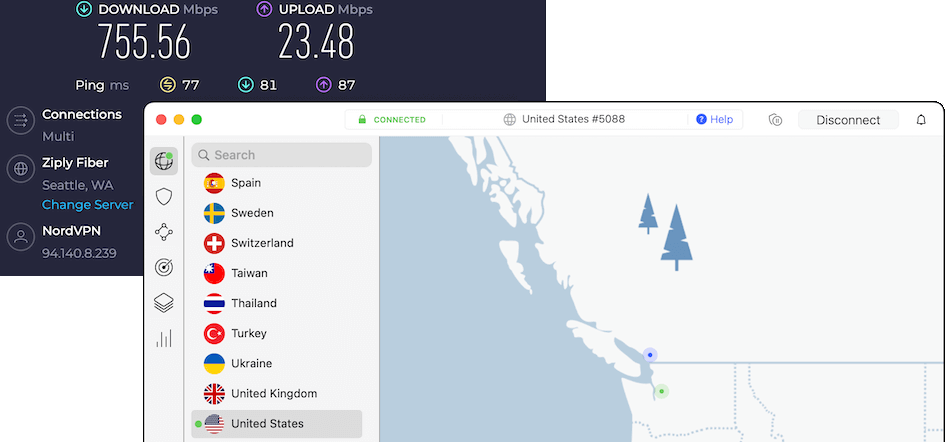 NordVPN runs fast