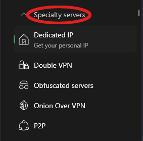 NordVPN specialty servers