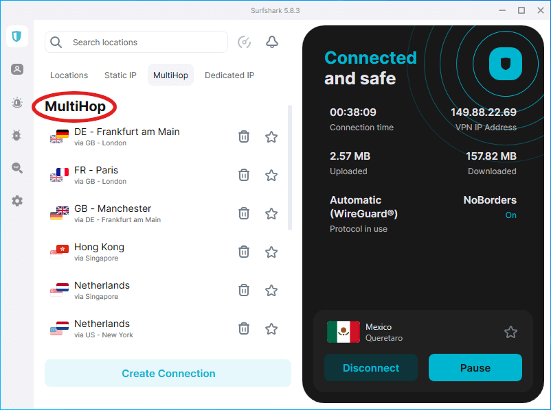 Surfshark VPN MultiHop for Binance