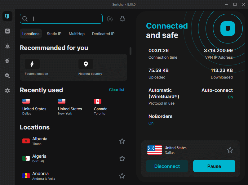 Surfshark VPN Windows app for Netflix