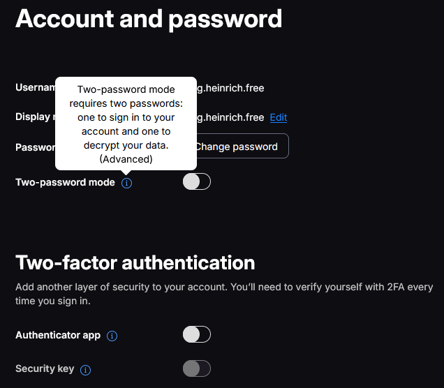 Proton Two Password mode.