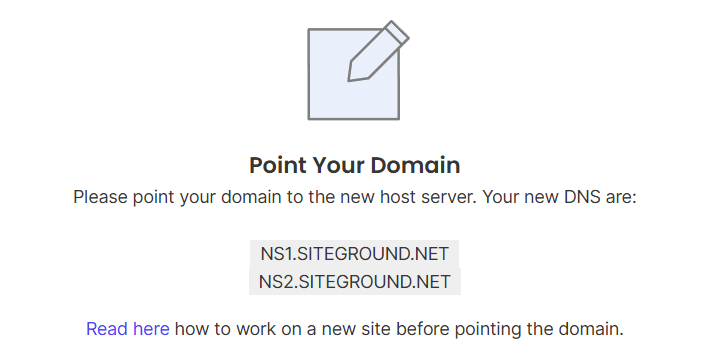 SiteGround point your domain