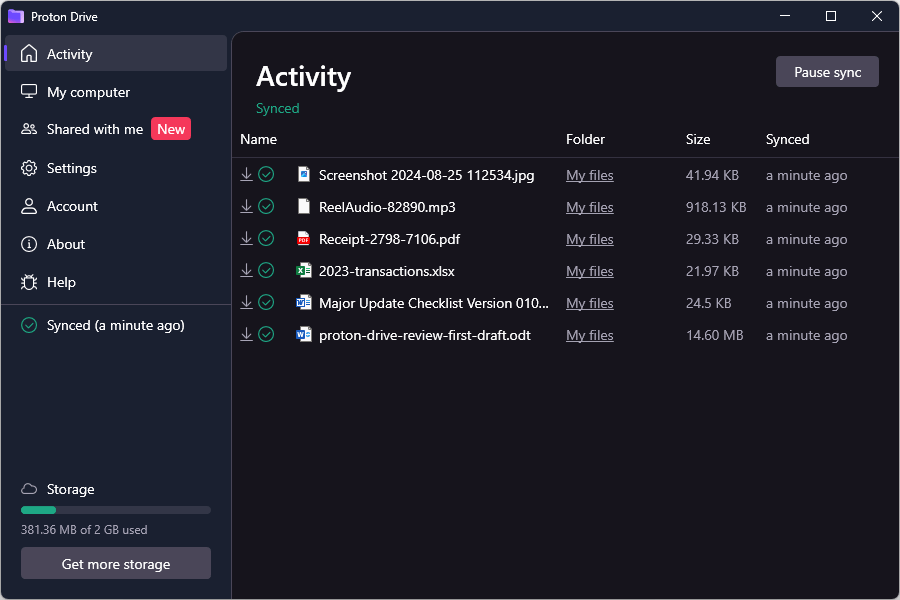 Proton Drive for Windows Desktop