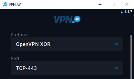 VPN.ac obfuscation options